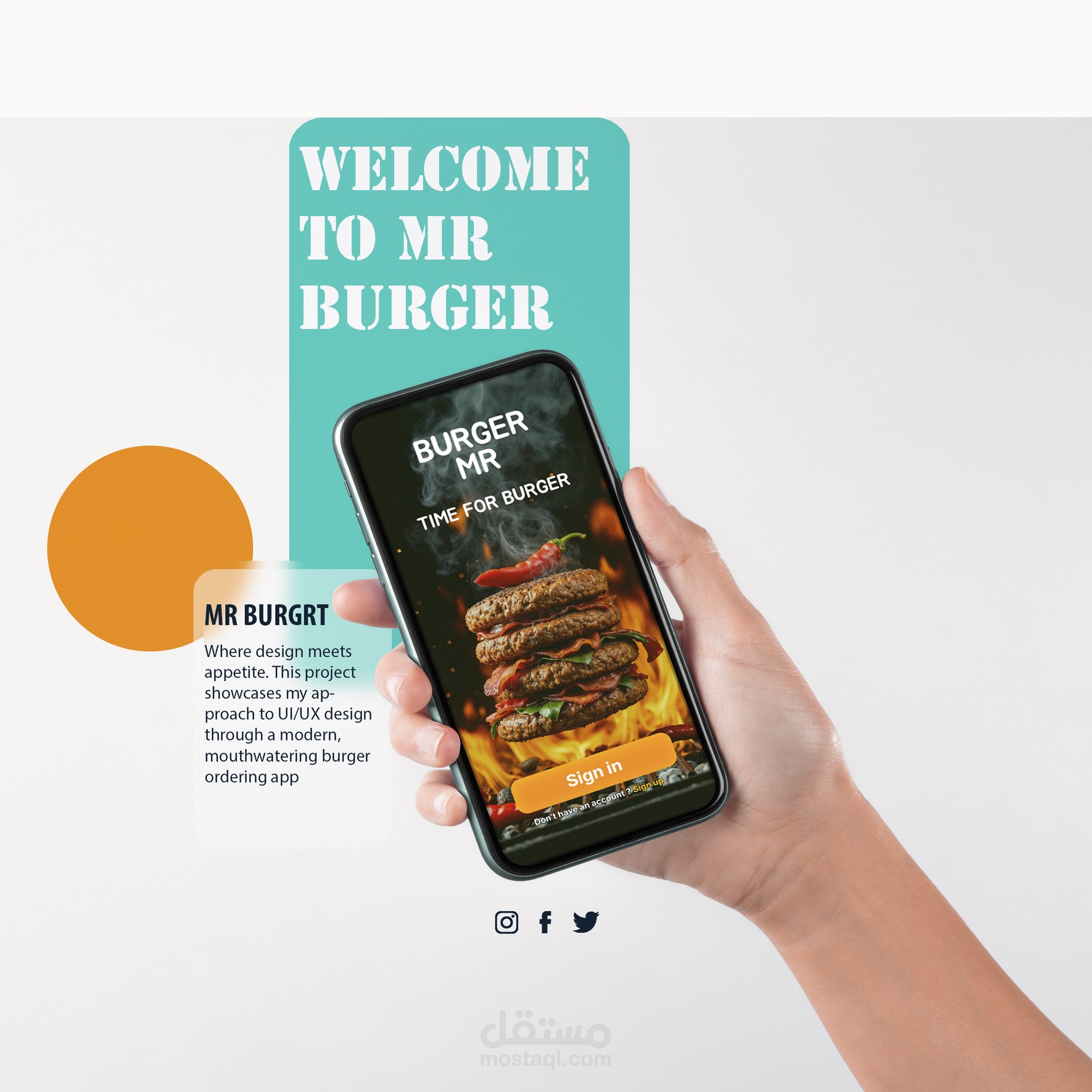 تصميم واجه مستخدم لمطعم برجر UIUX باستخدام Figma