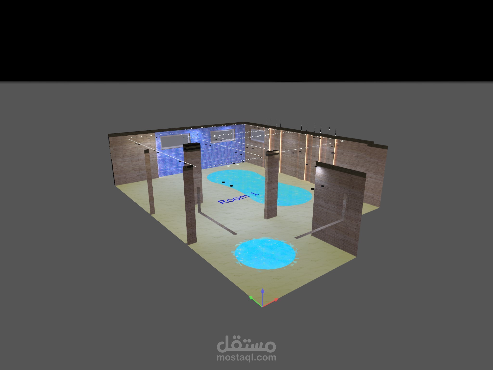 تصميم اضاءة لمسبح