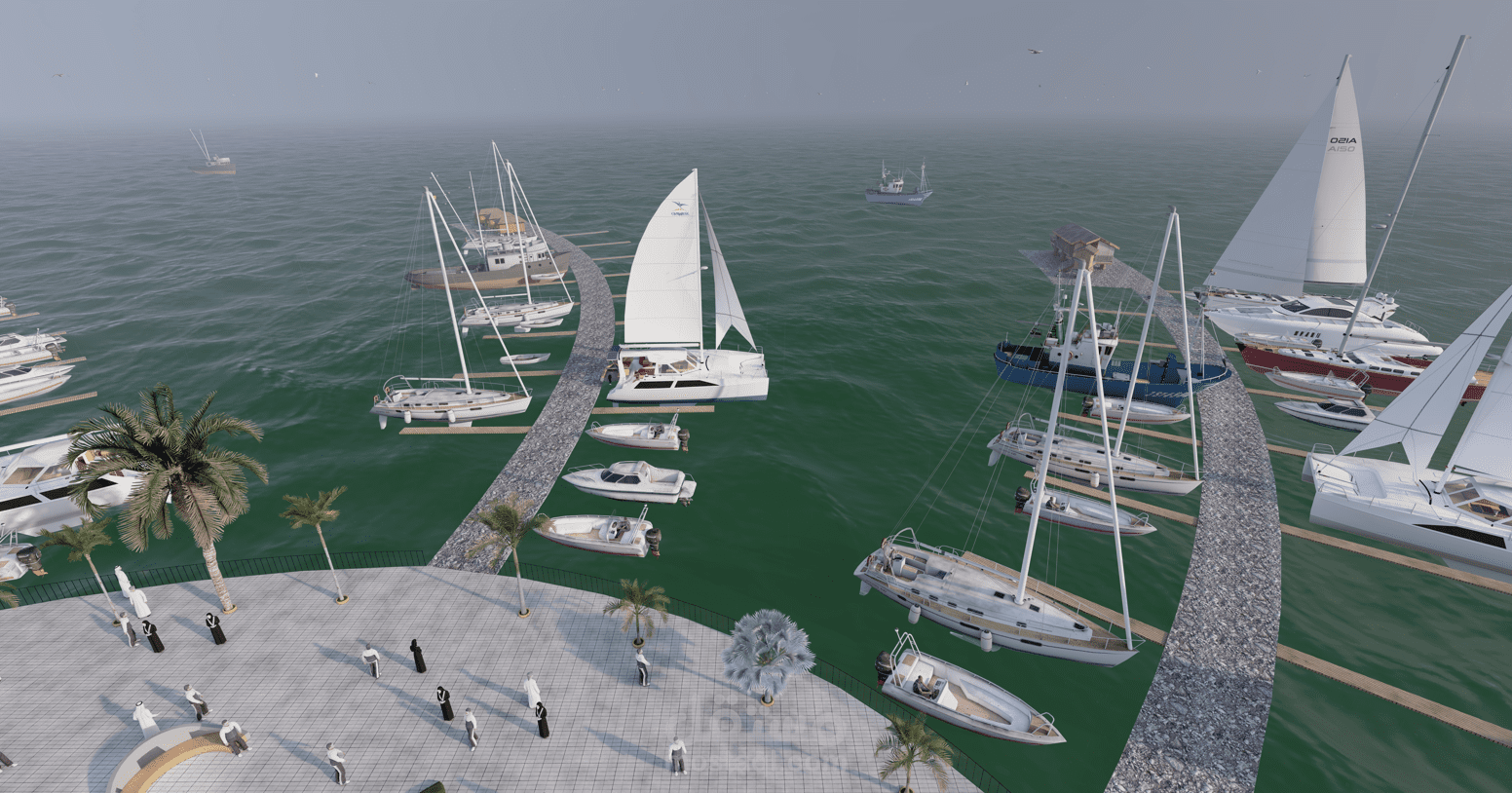 تصميم فيديو معماري احترافي للمرسى البحري