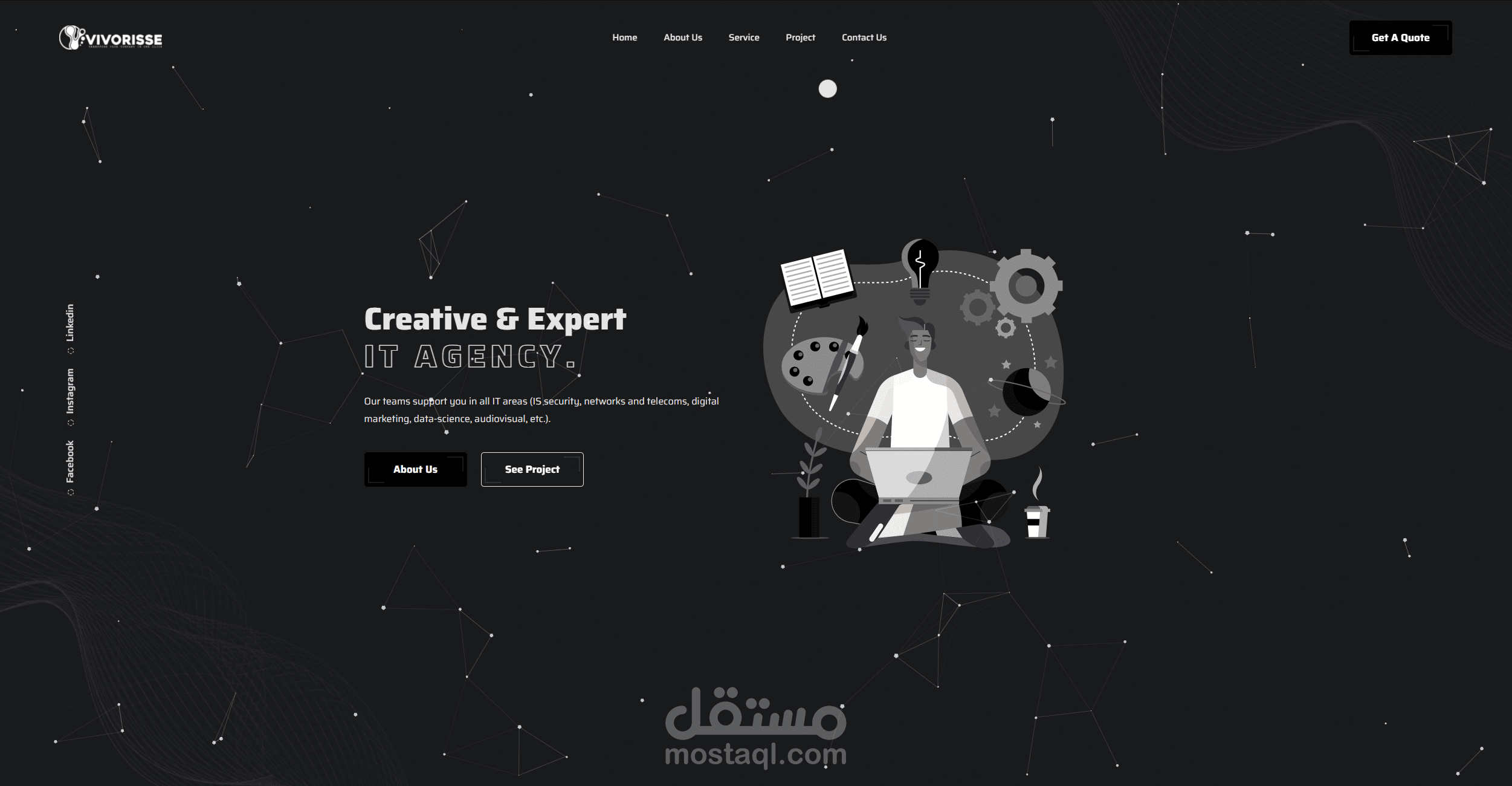 إنشاء موقع تعريفي لشركة فيفوريس