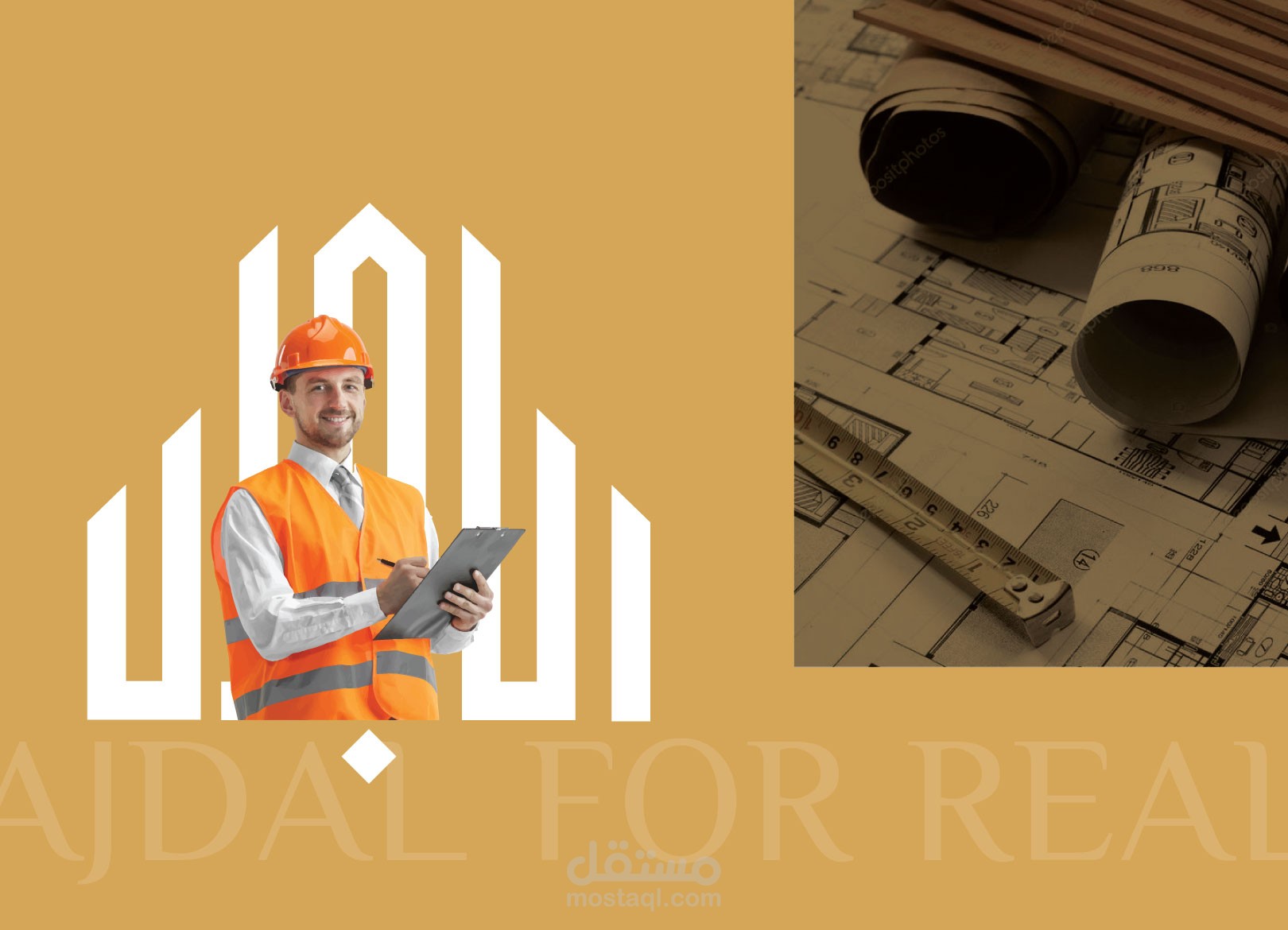 تصميم I هويه بصريه لشركة عقارات ومقاولات