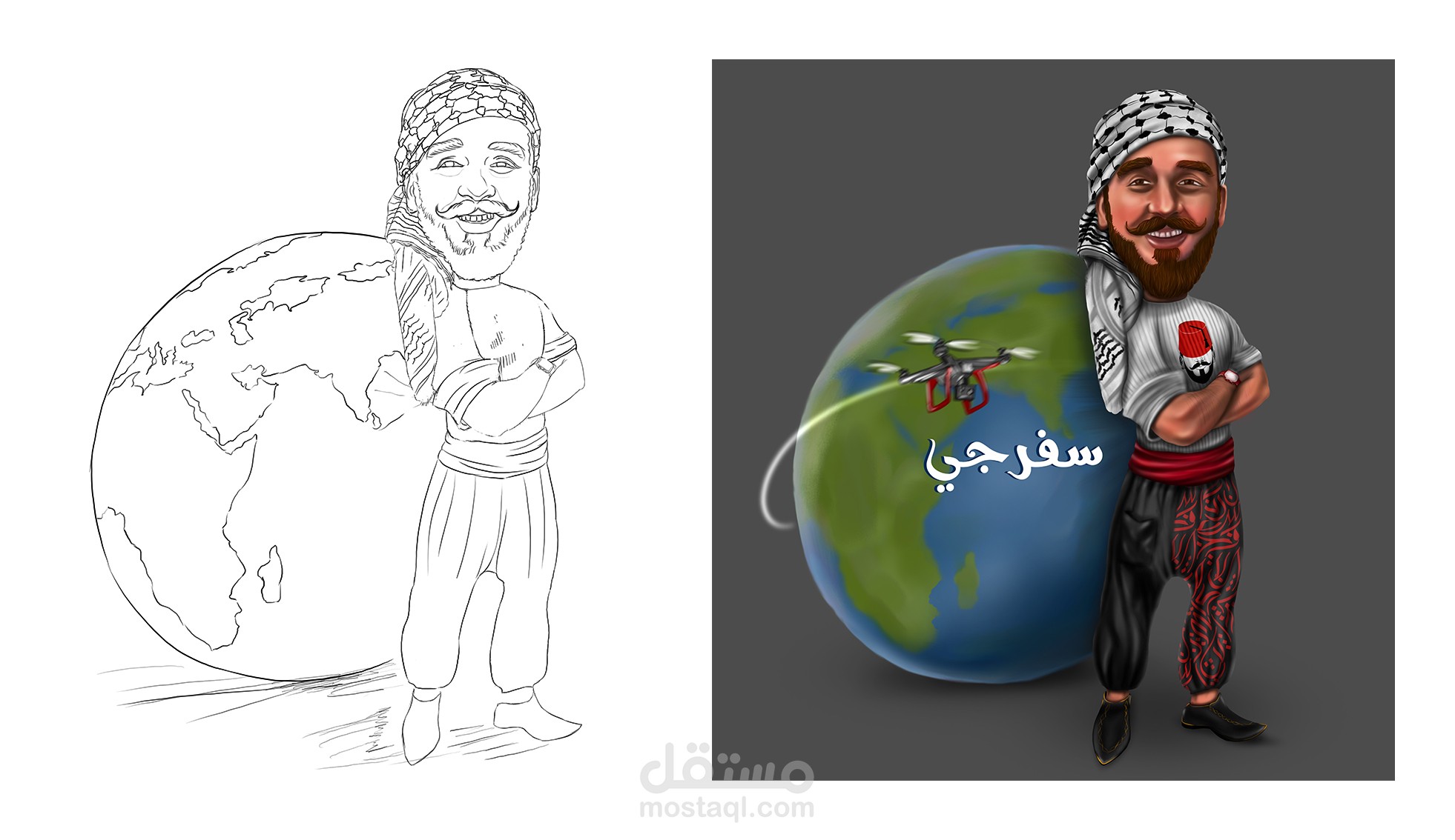 تصميم ورسم شخصية لصانع محتوى في يوتيوب