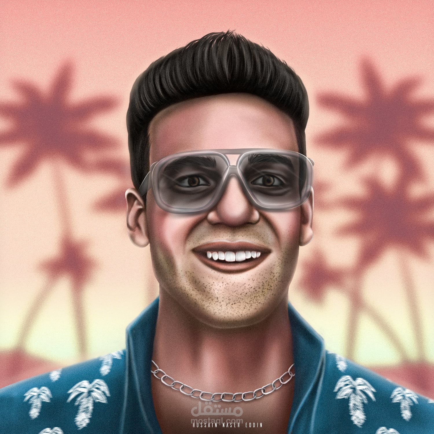 رسم ديجيتال لشخصيات بستايل gta 80s