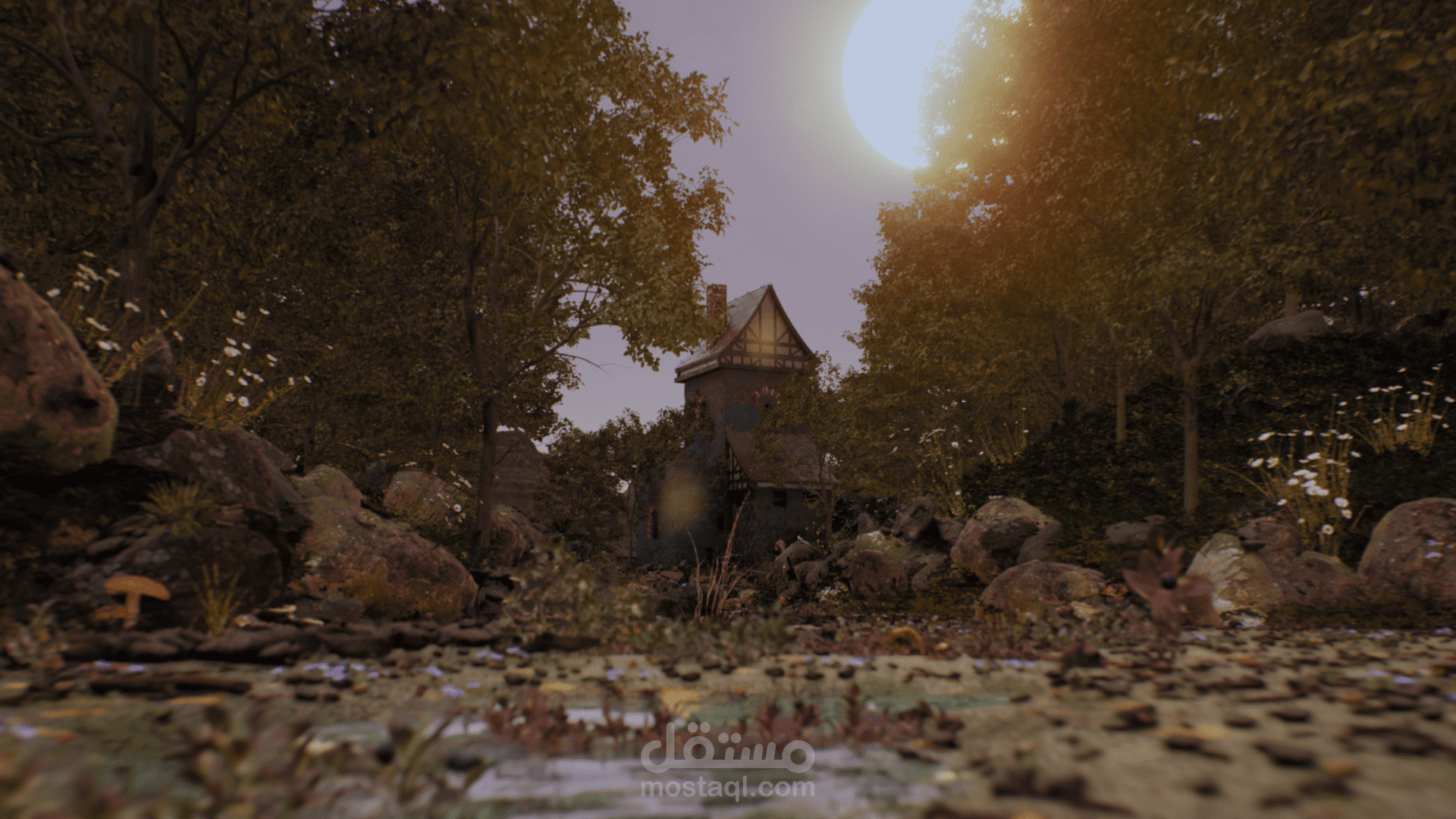 مشهد بيئي خيالي بتقنية الواقعية – تصميم على Unreal Engine