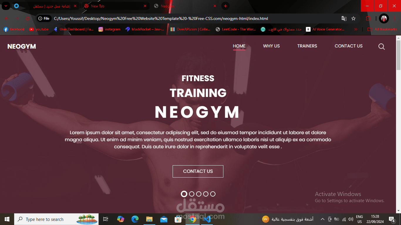 front end website