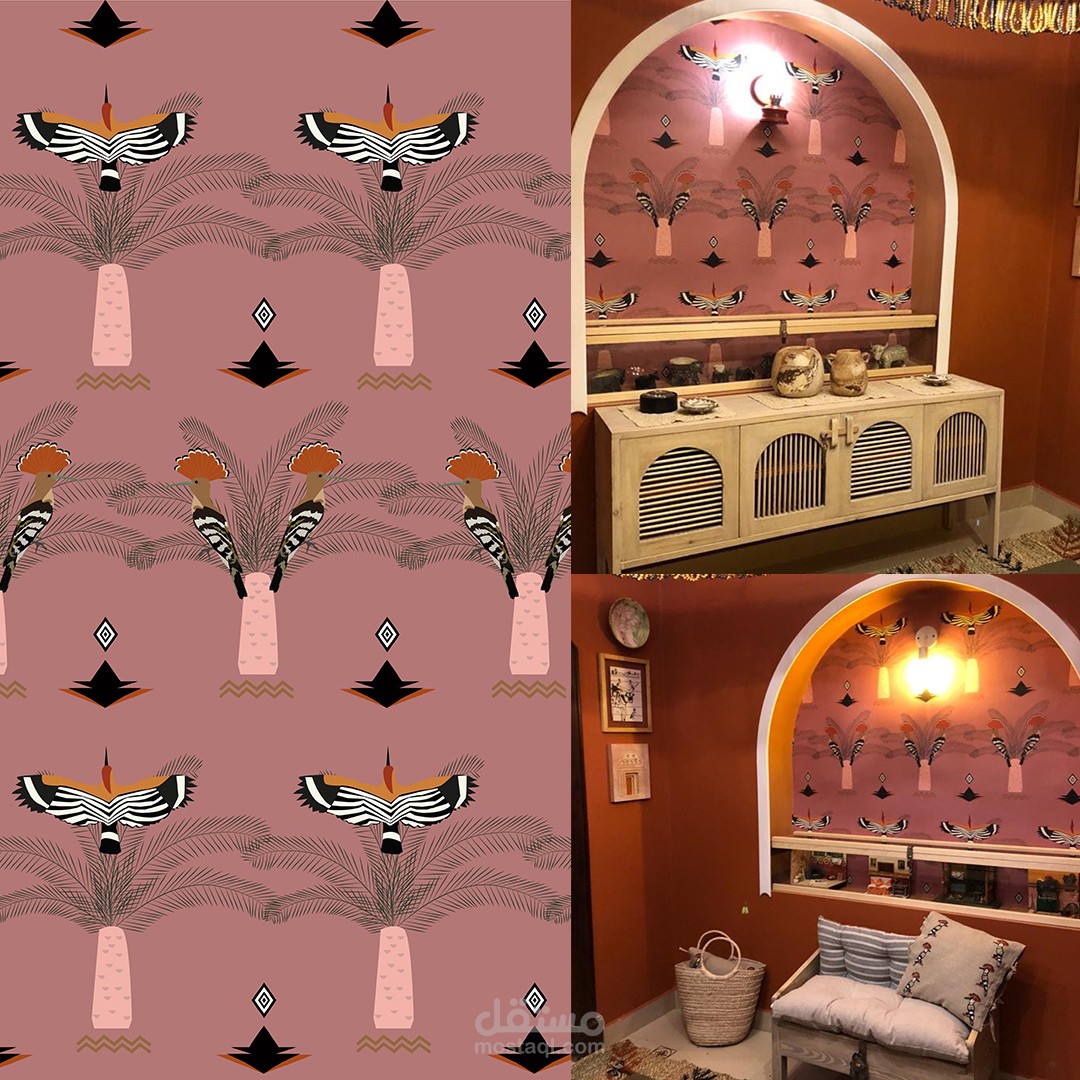 تصميم ورسم ورق حائط للمنازل والمطاعم والكافيهات