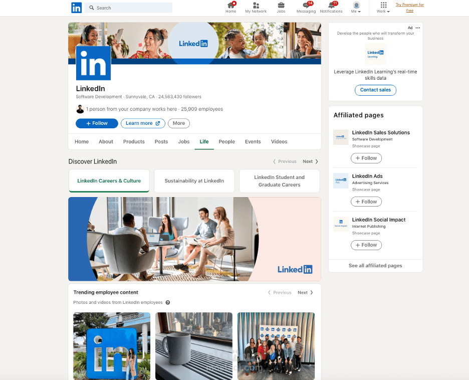 عمل حساب احترافي على LinkedIn
