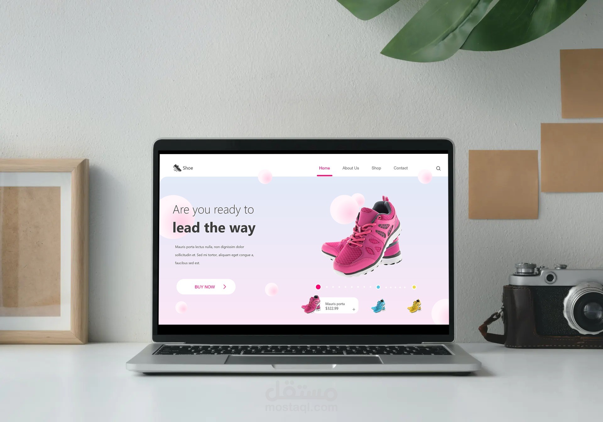 تصميم واجهة لمحل لبيع الاحذية