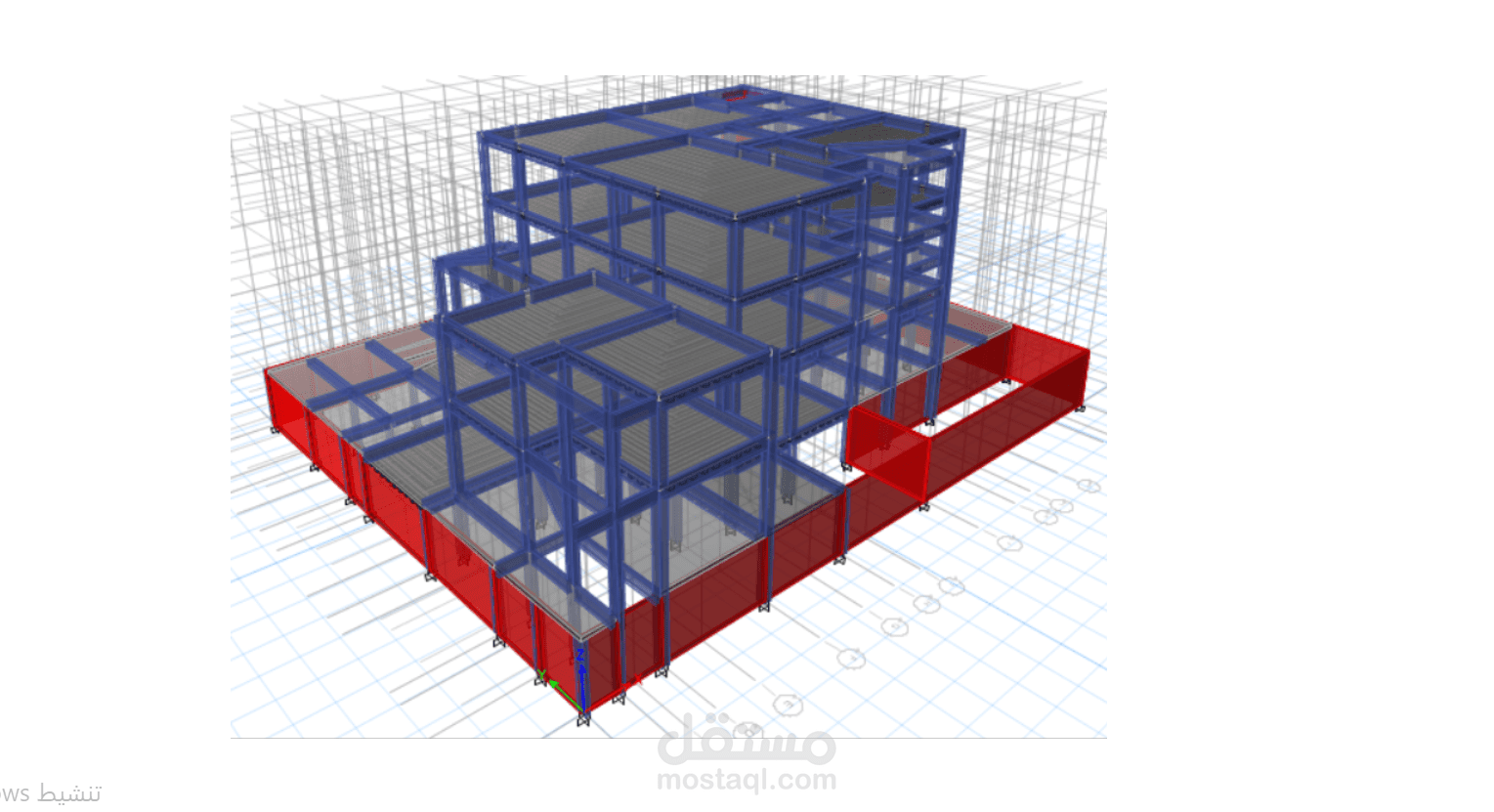تصميم انشائي لقصر في المملكة بمساحة 1500m مربع