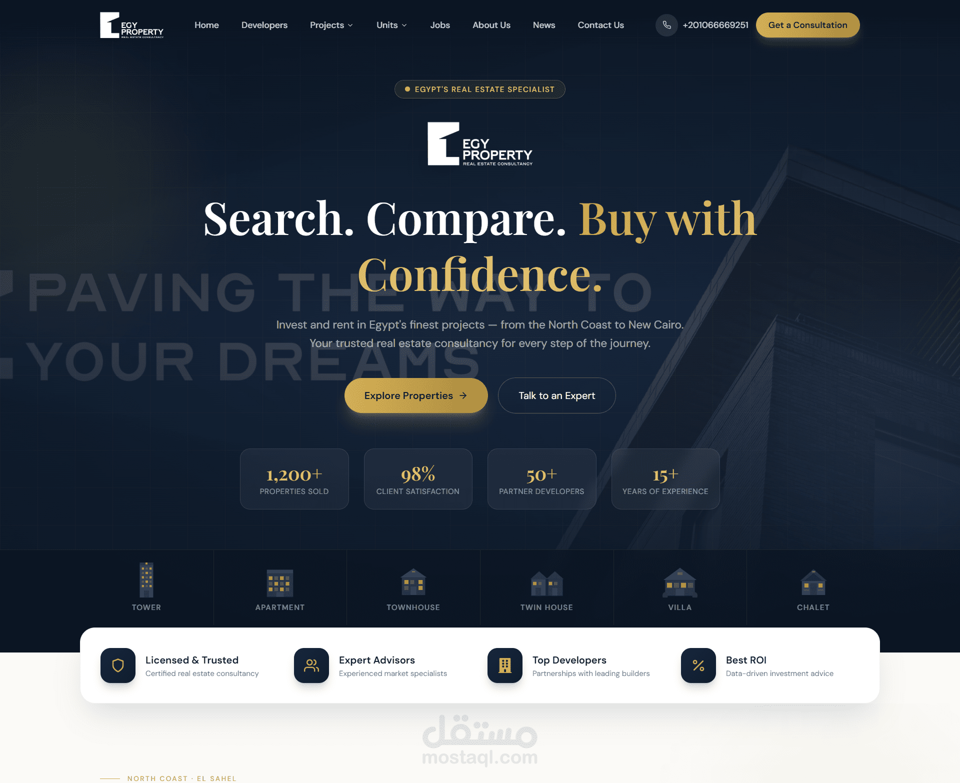 Egy Property – Real Estate Website Redesign