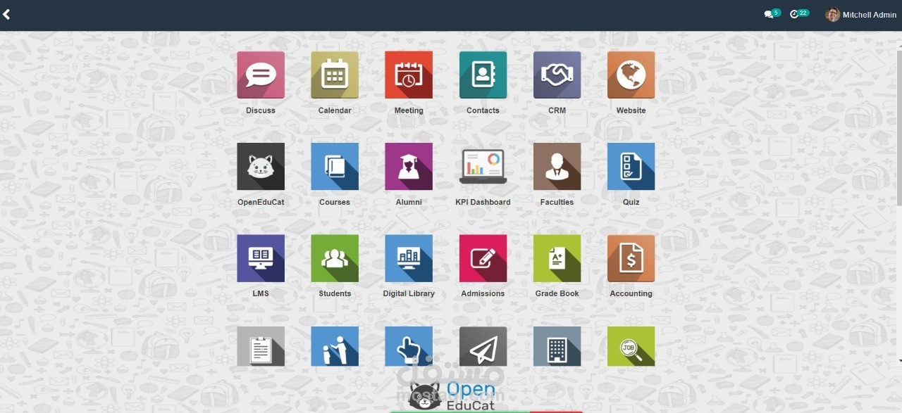 نظام محاسبي odoo ERP لنظام المدارس والجامعات