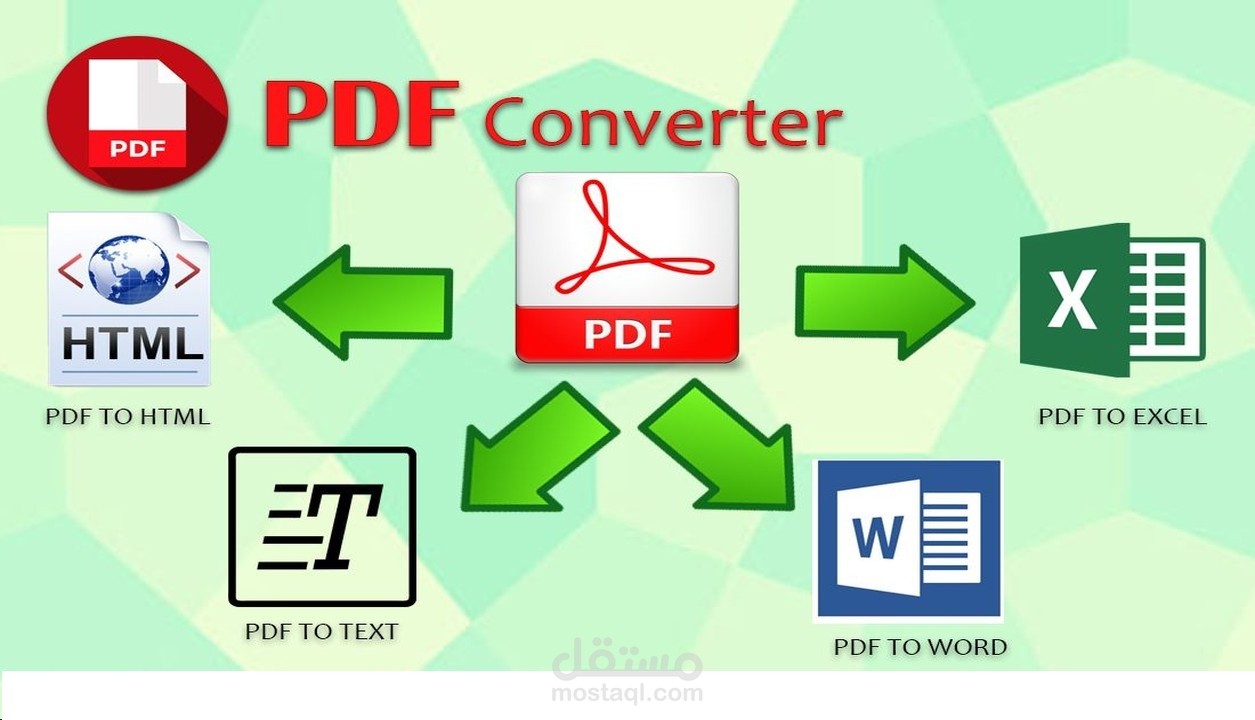 إدخال وإستخراخ البيانات وتحويل الملفات بكافة الصيغ إلى pdf