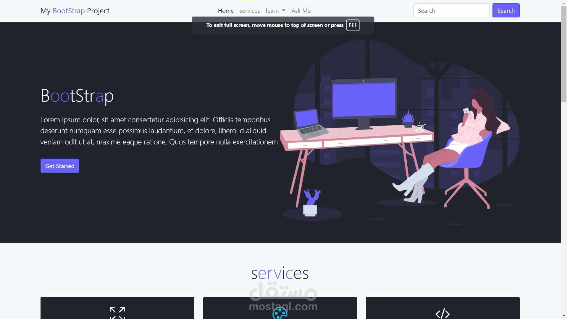 موقع تعريفي كامل لشركة بال BootStrap