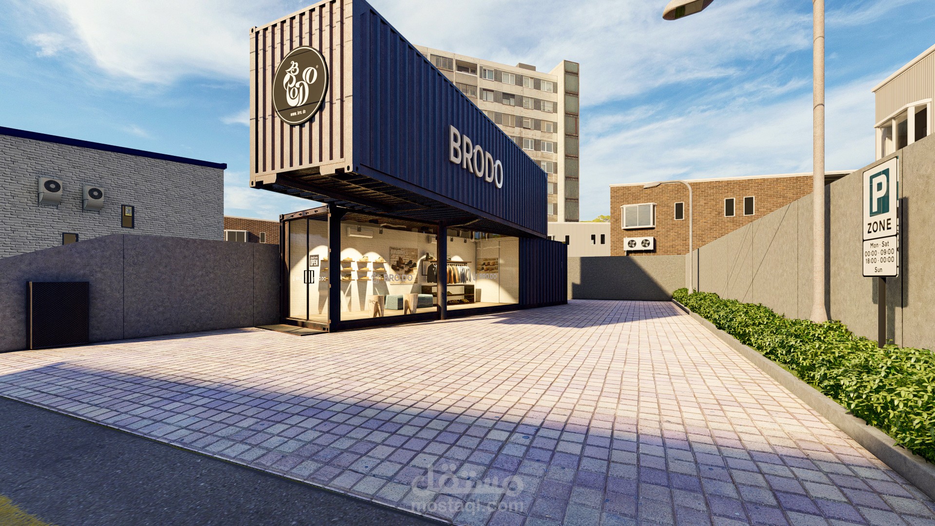 تصميم محل لاحذية كونتينر