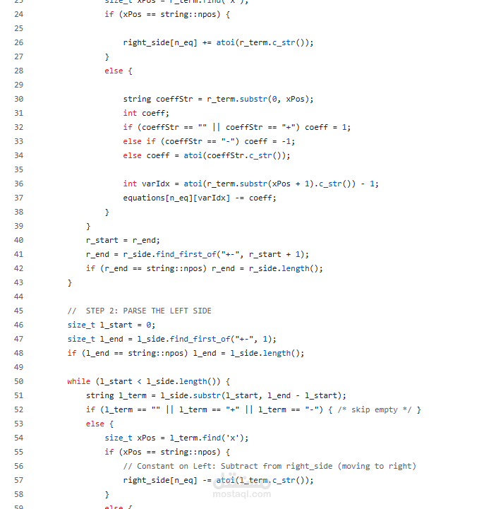 Linear Equations Solver System