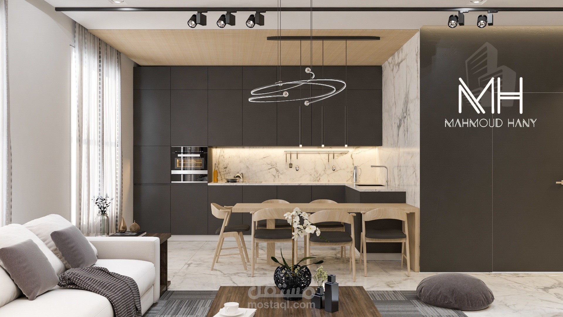 Reception with kitchen