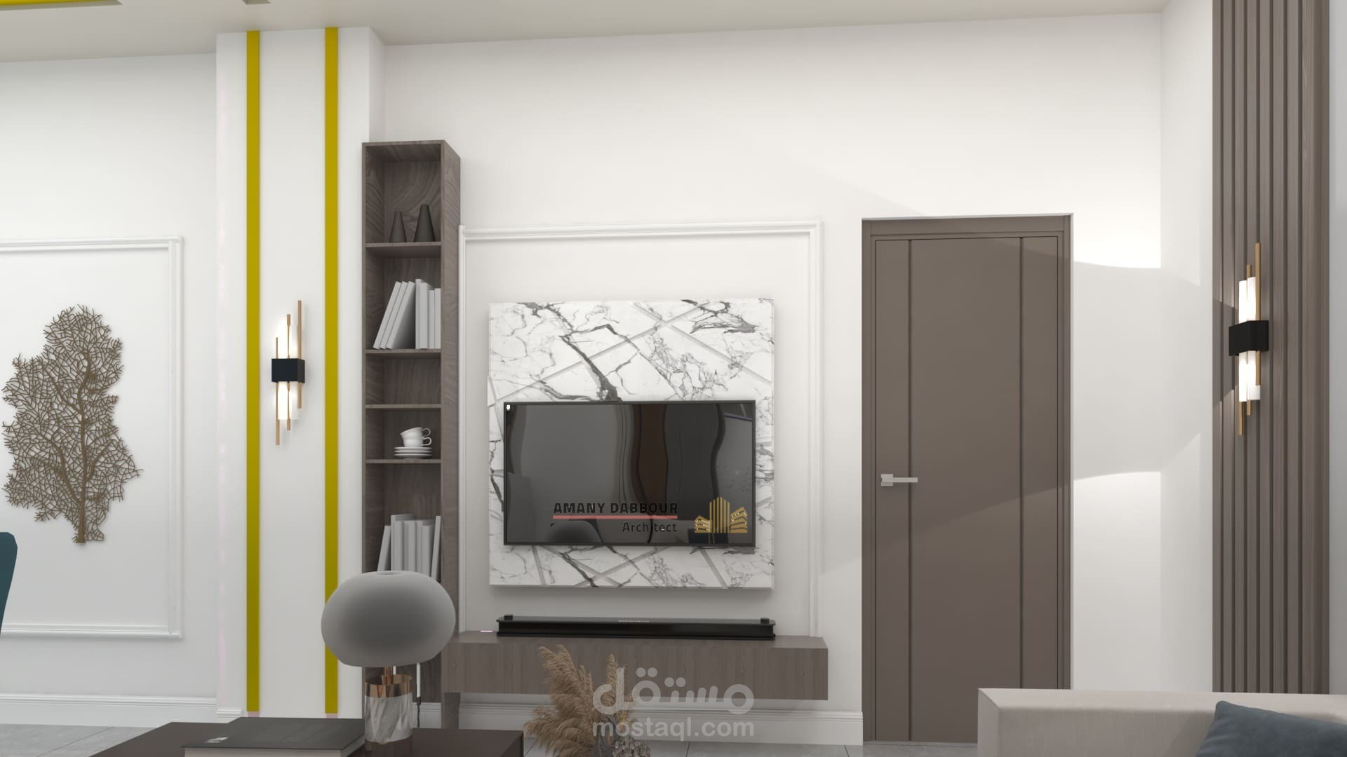 تصميم وديكور داخلي صالة معيشة