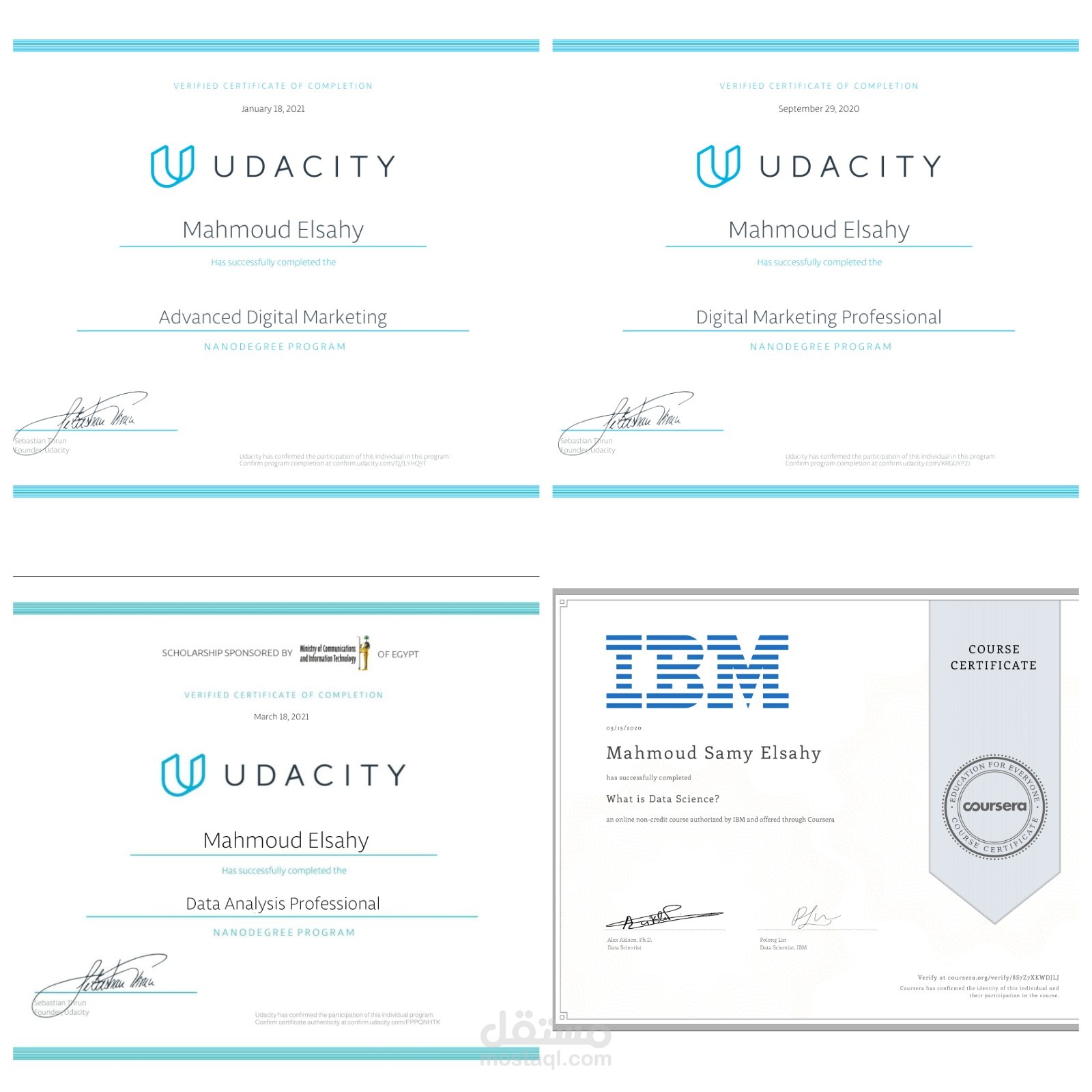 My Certificates