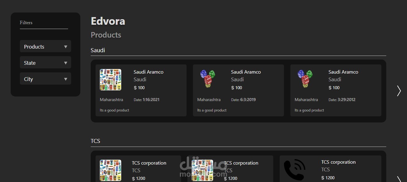 Edvora Web App