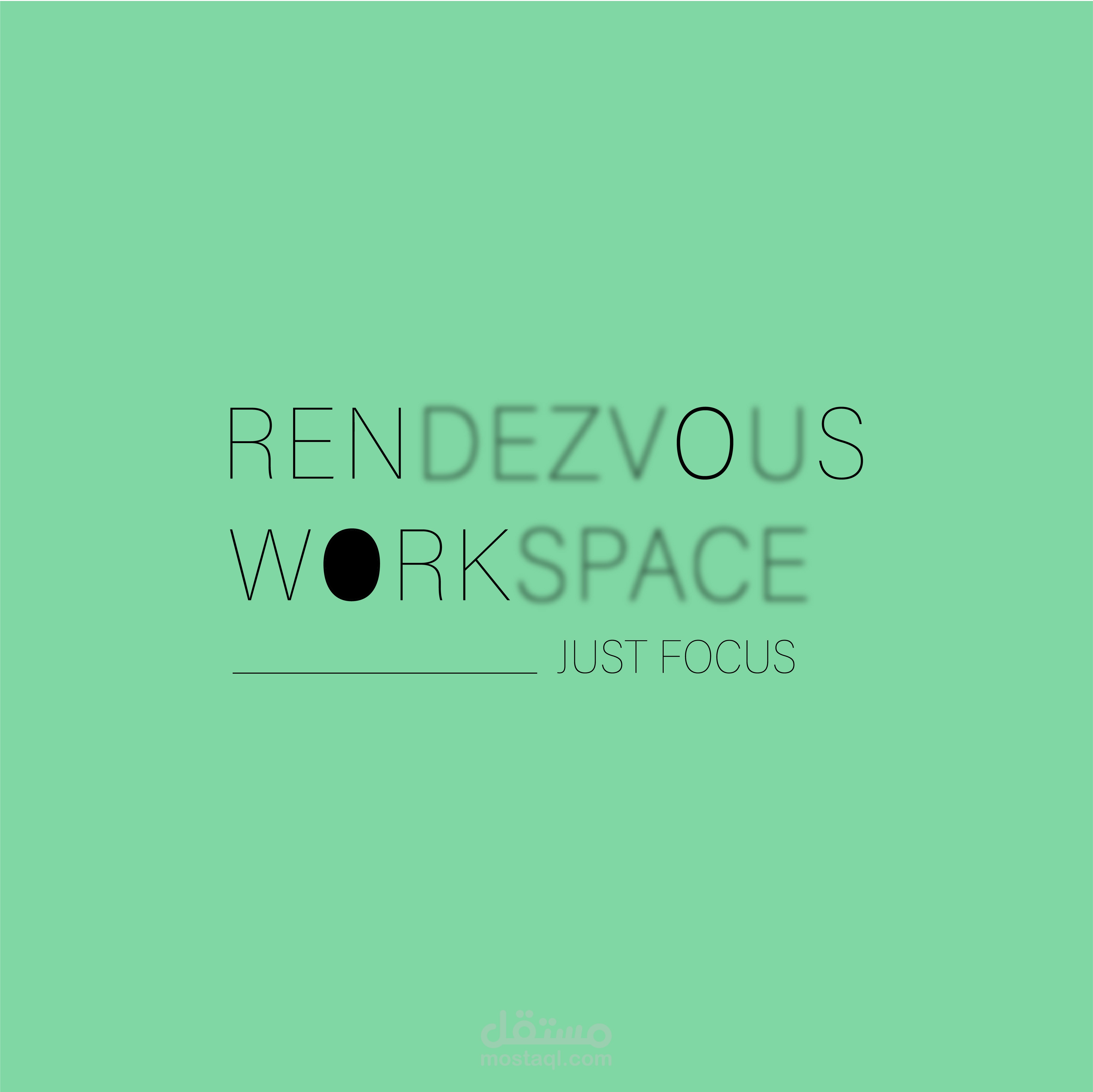 تصميم شعار لمساحة عمل تسمى Rendezvous