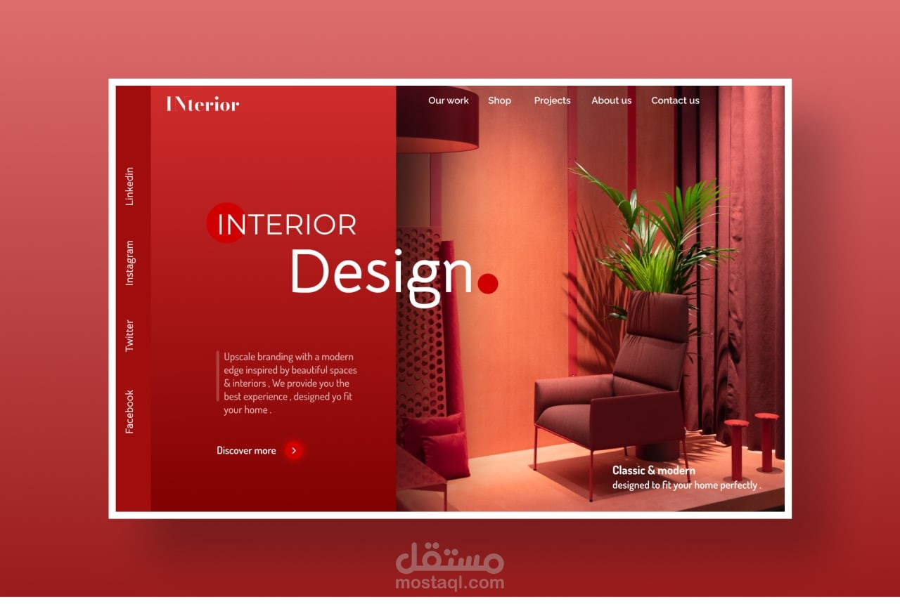 Interior design website Ui Ux
