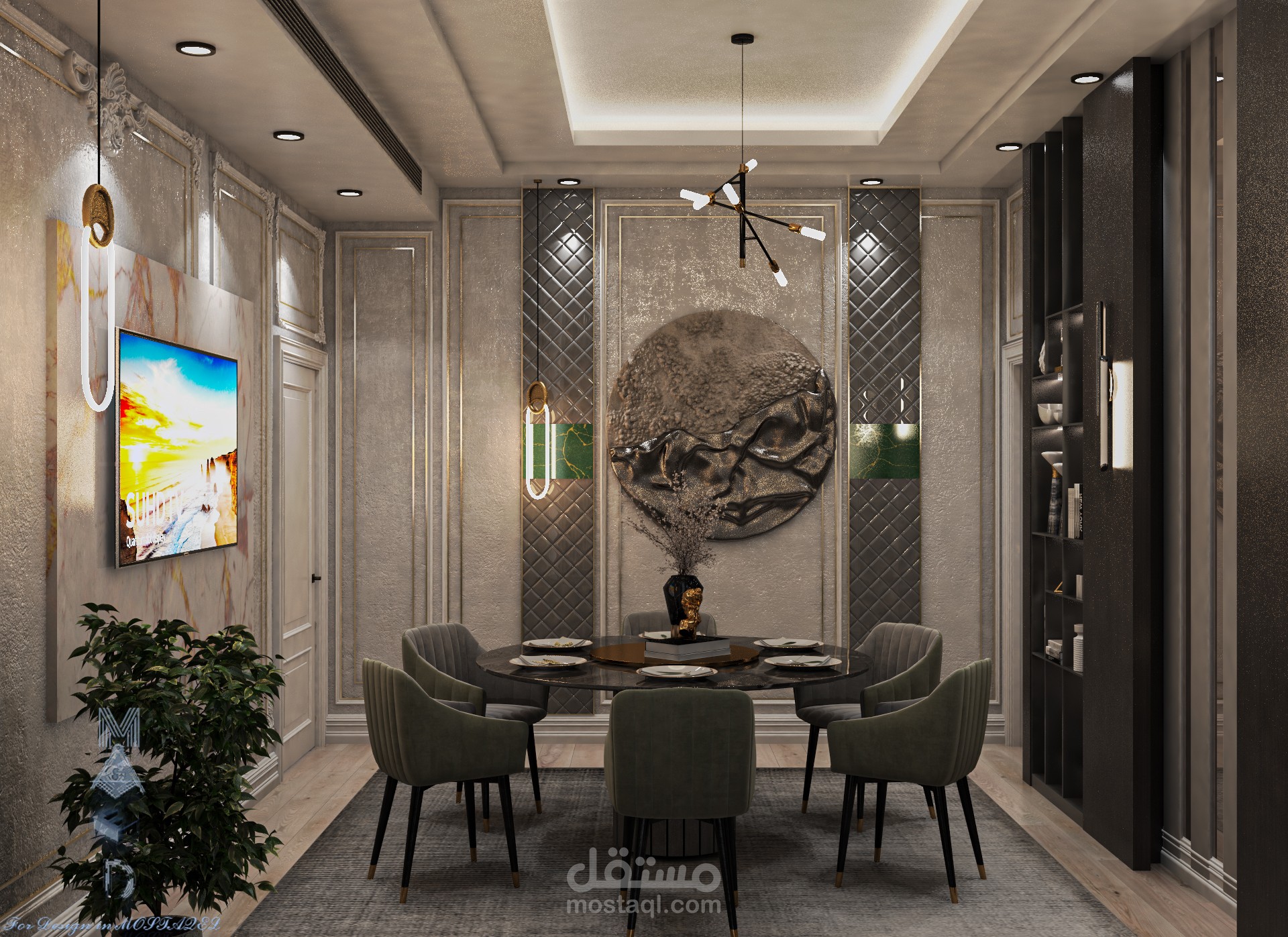 تصميم داخلي 3D (صالة طعام )