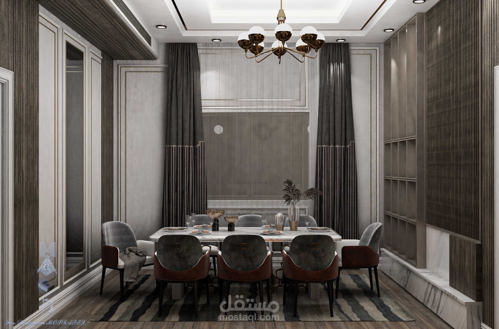 تصميم داخلي 3D (صالة طعام )