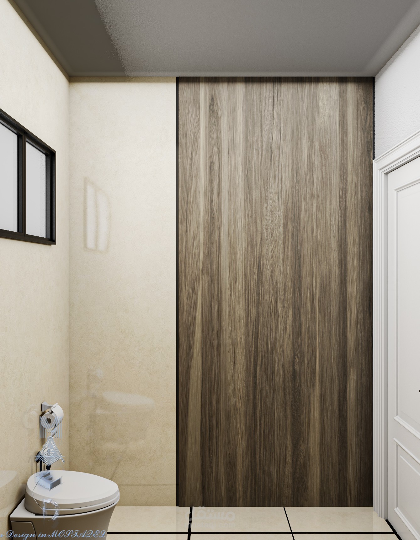 تصميم 3D لحمام غرفة ماستر