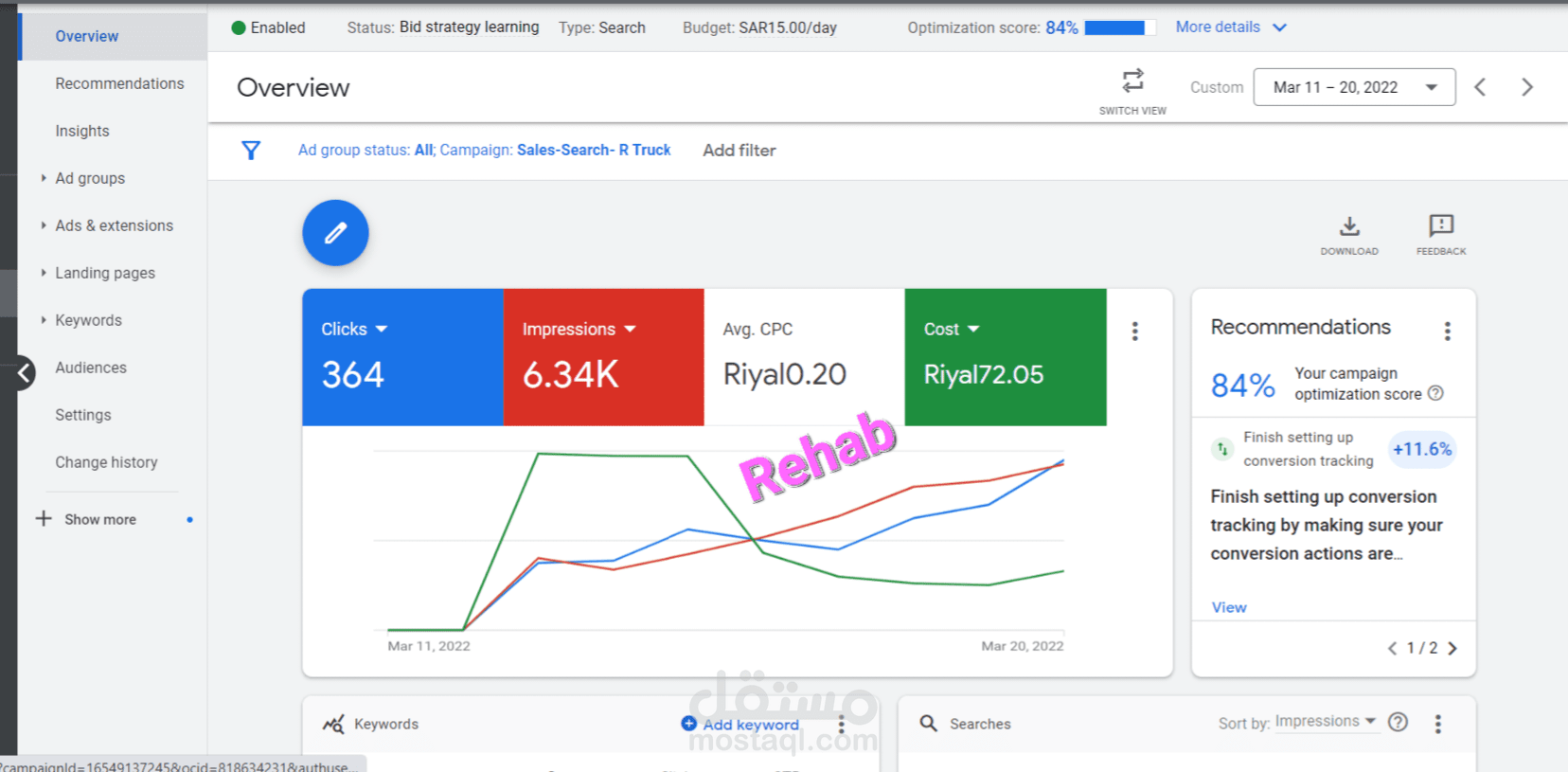 انشاء وادارة حملة اعلانية على جوجل لمتجر مستلزمات السيارات