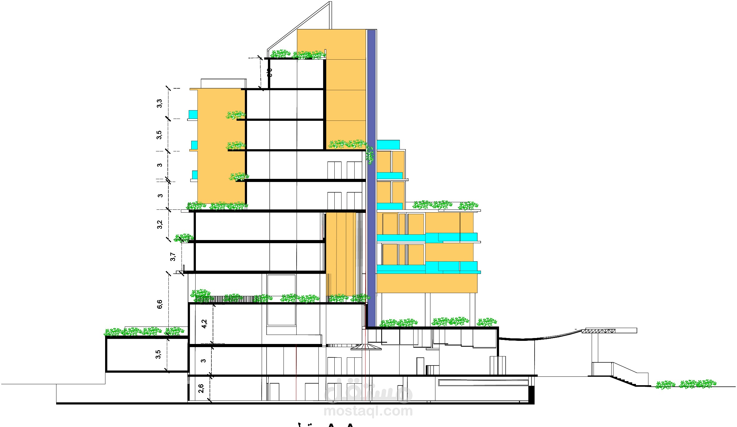 تصميم مخطط معماري لفندق اربع نجوم