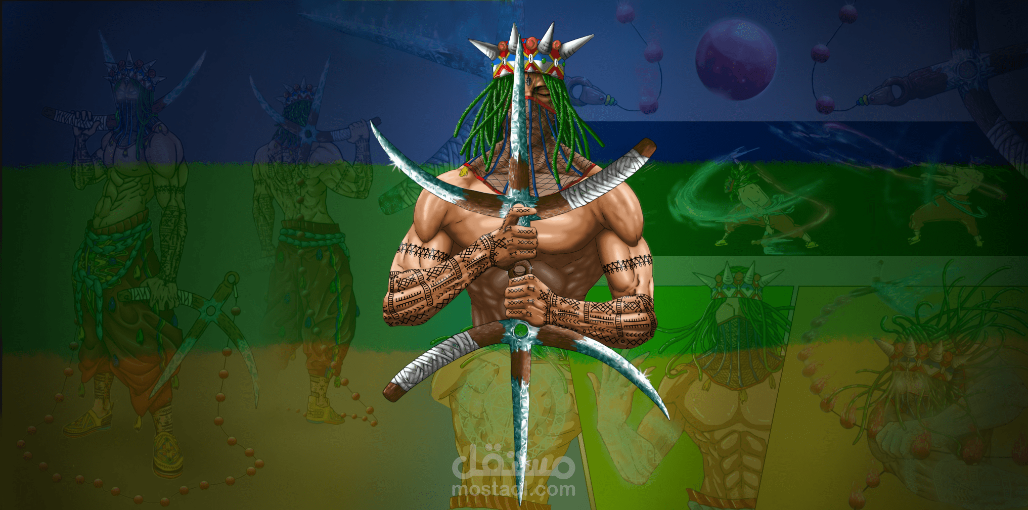 AMAZIGH . تصميم شخصية لعبة مع كل الوضعيات .