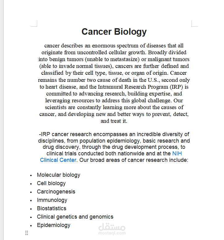 scientific article about cancer biology