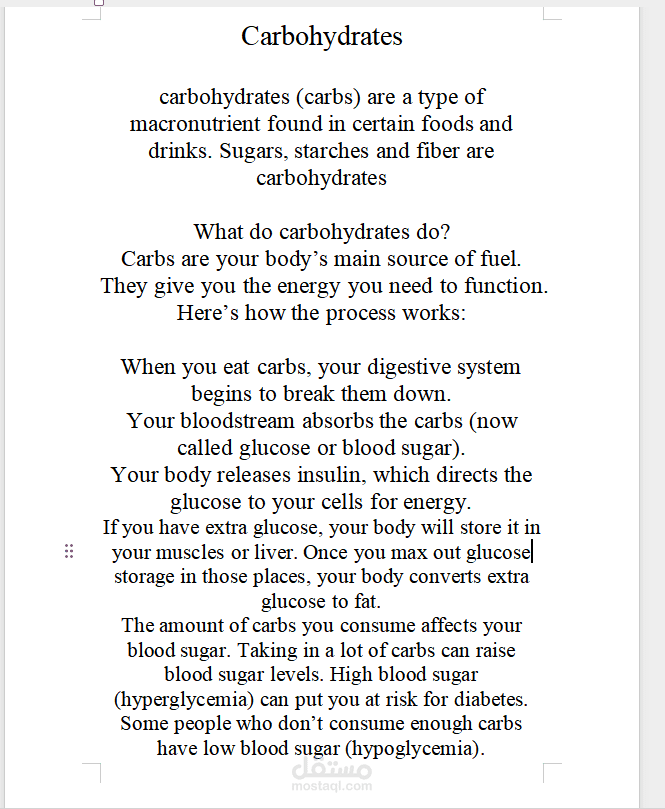 let's eat carbohydrates