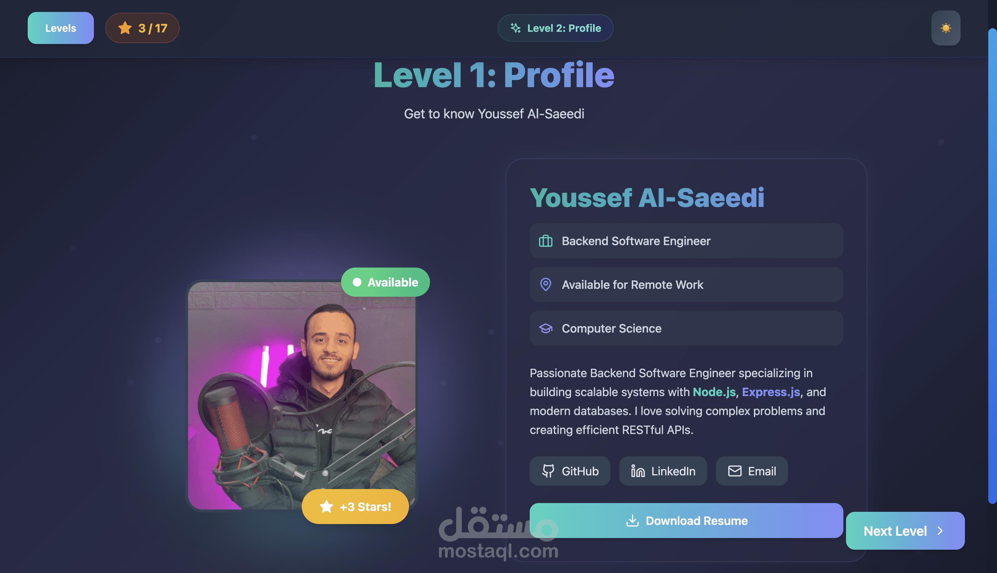 موقع تعريفي شخصي