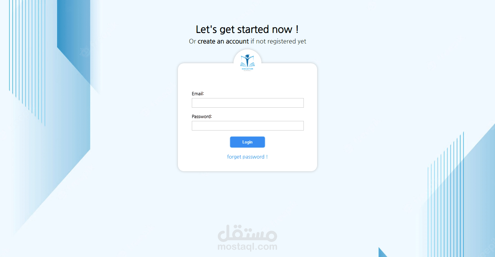 Login page