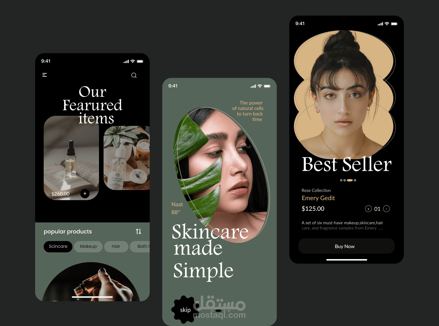 Skincare app design