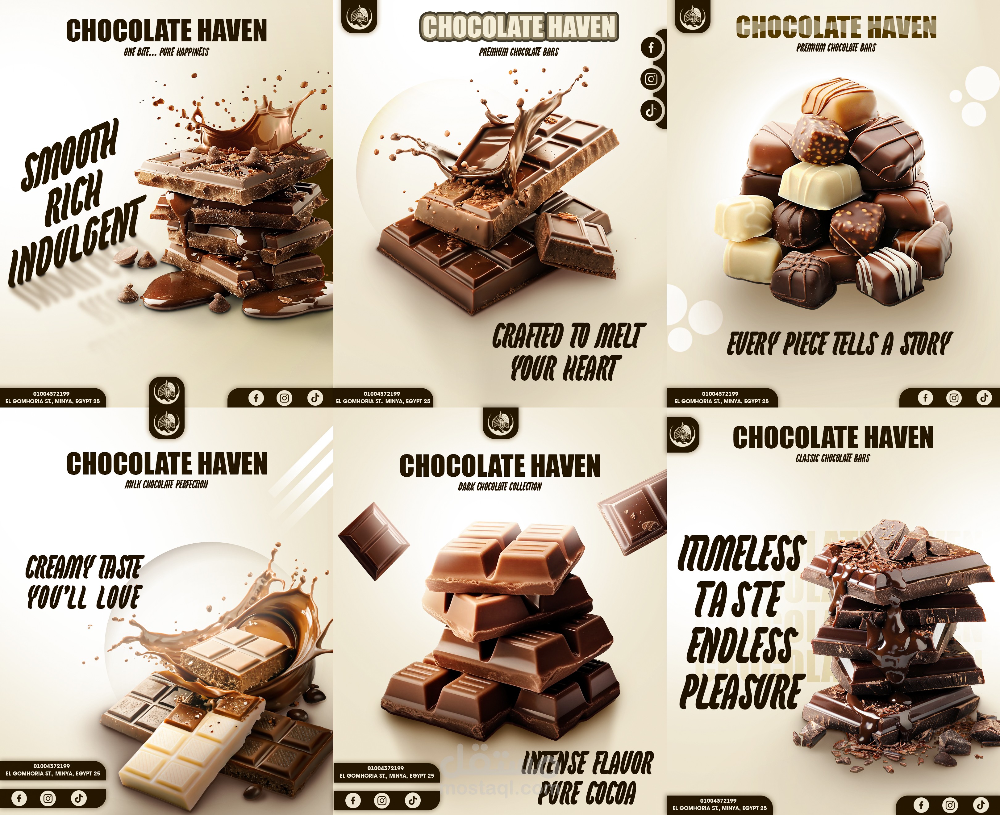 تصميم حملة اعلانيه chocolate haven