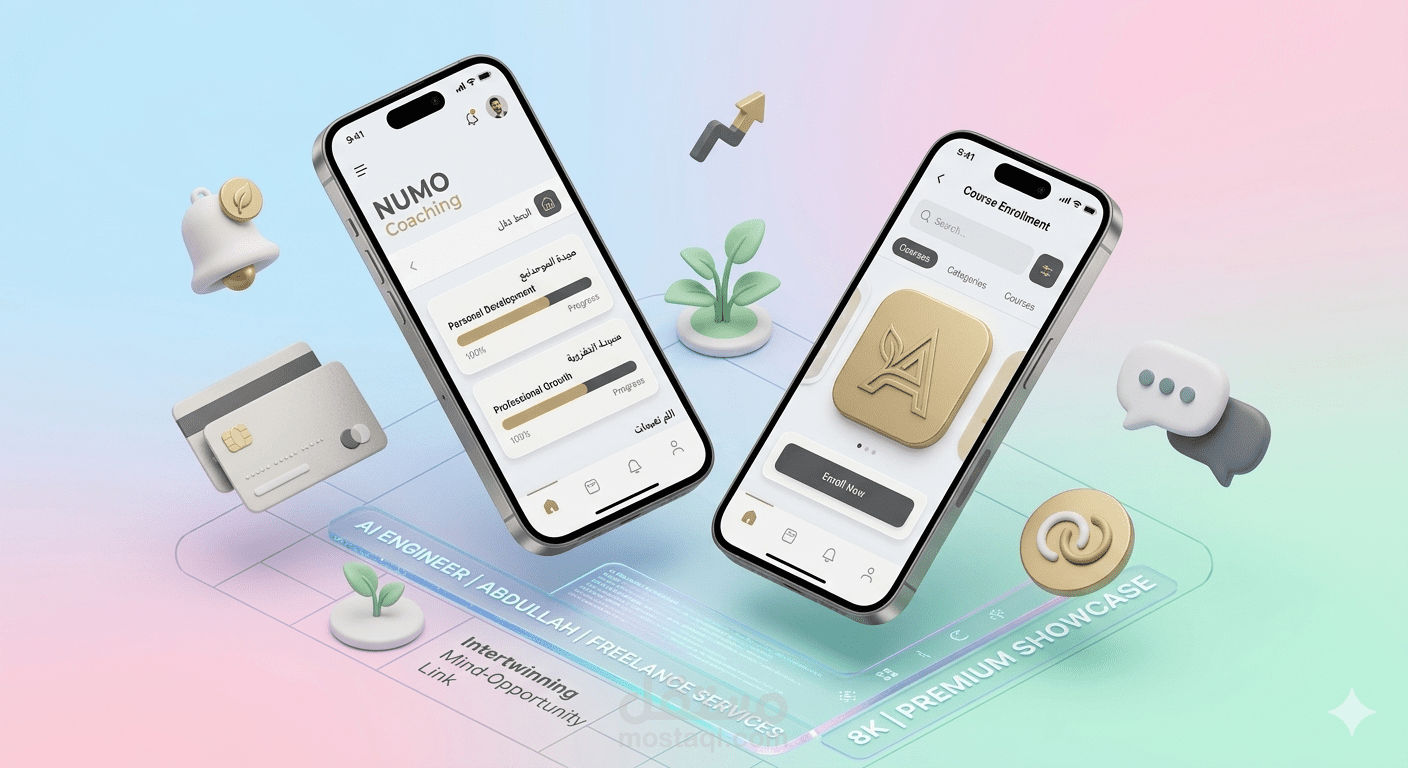 إخراج فني سينمائي لصور معاينة التطبيقات (App Screenshots).