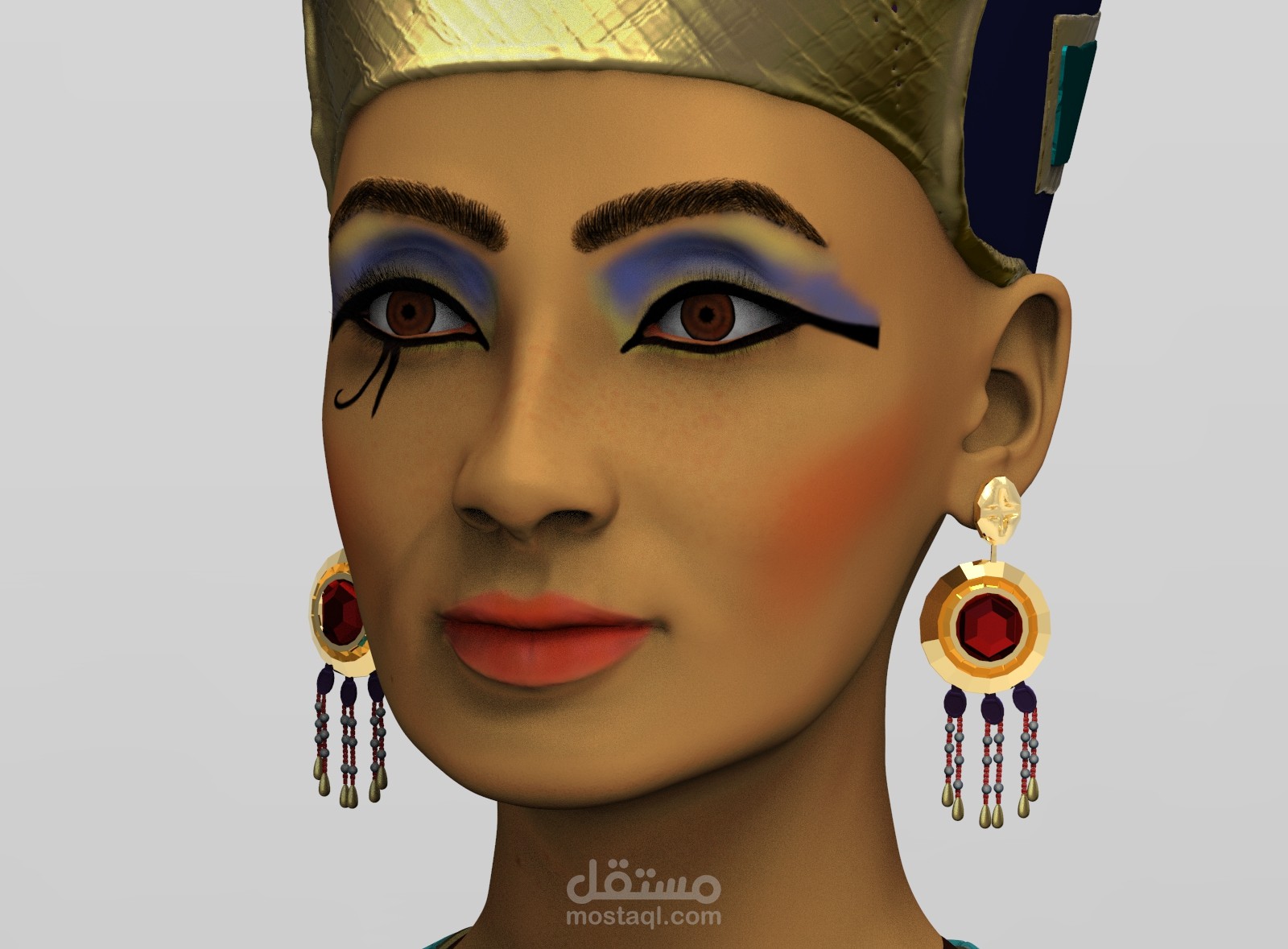 وجه الملكة نفرتيتي لأغراض الطباعة ثلاثية الأبعاد