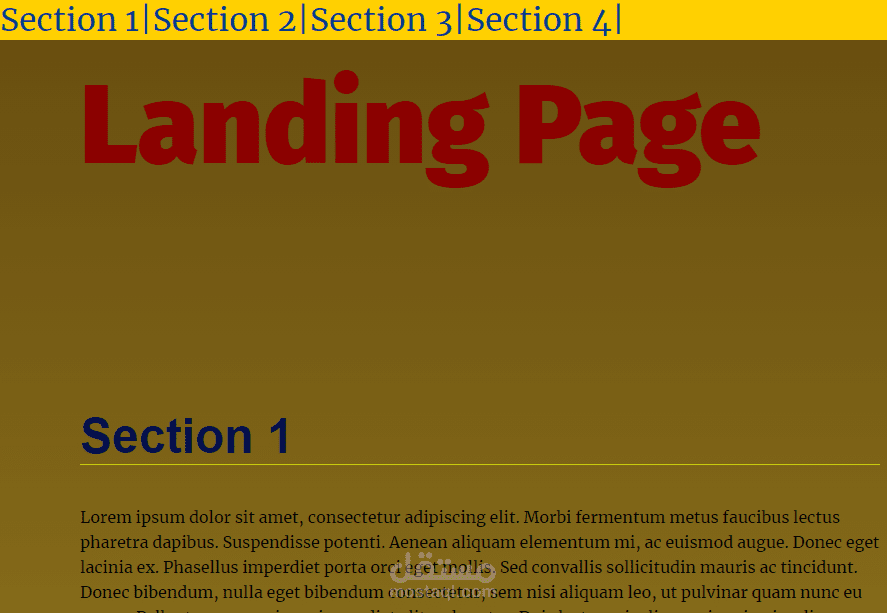 نموذح لصفحة مقصودة landing page