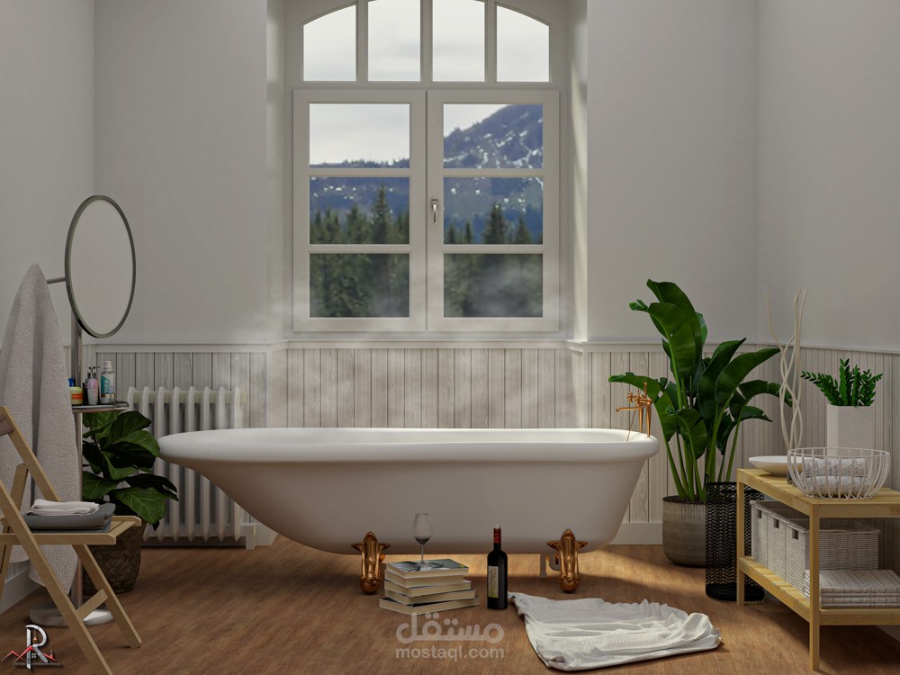 حمام بانيو للاسترخاء.