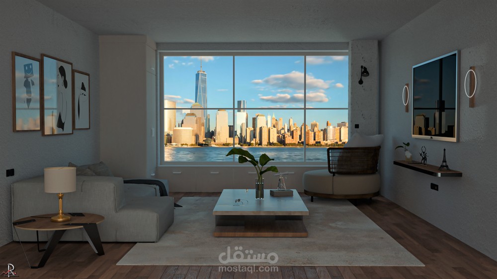 تصميم غرفة معيشة.