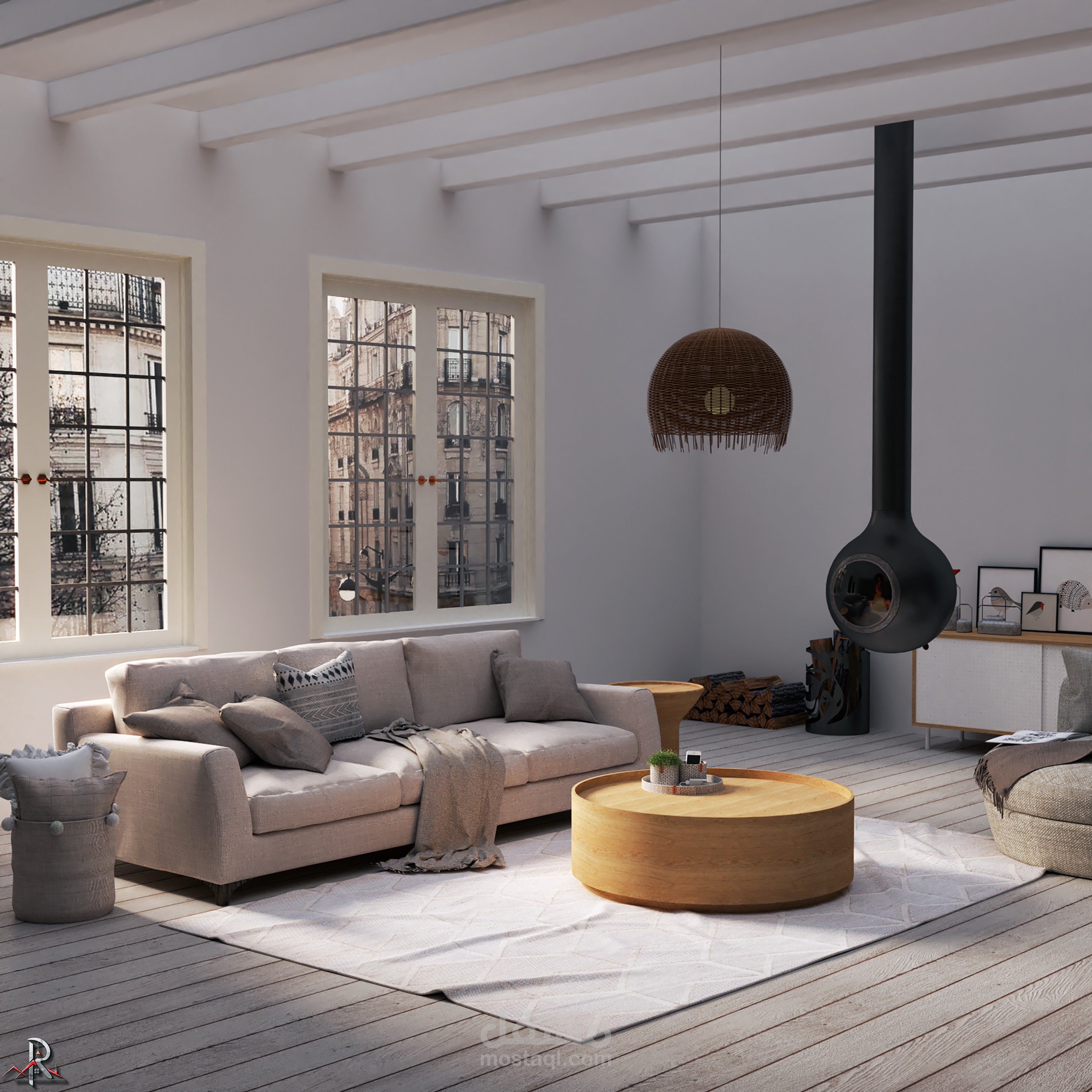 تصميم غرفة معيشة.