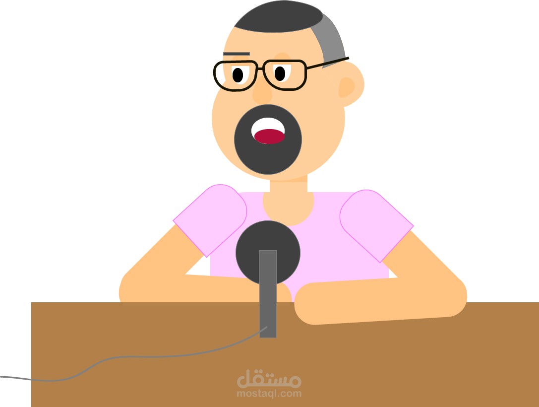 رسم فلات آرت flat art illustrator