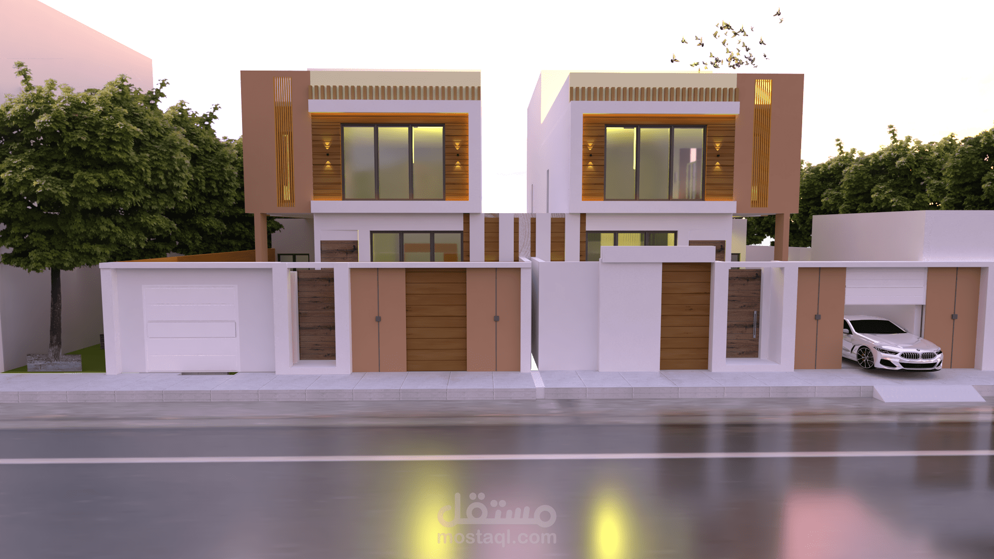 تصميم واجهات فيلا دوبلكس مودرن