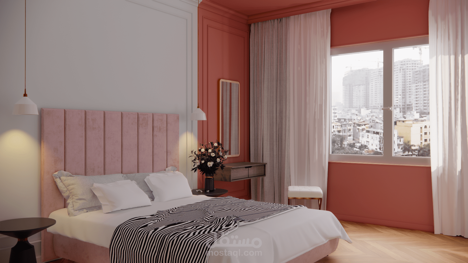 تصميم  نيو كلاسيك غرفة +مطبخ