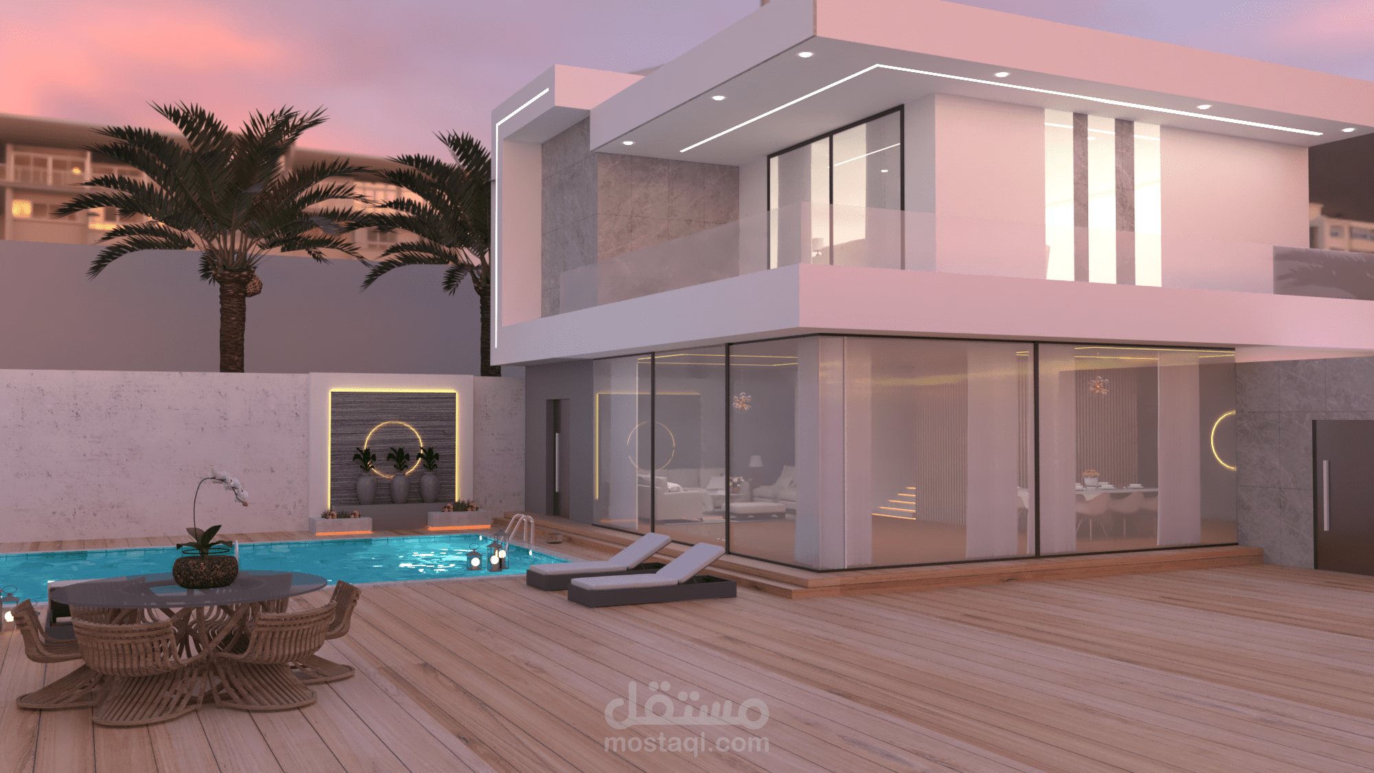 تصميم واجهات خارجية لإستراحة