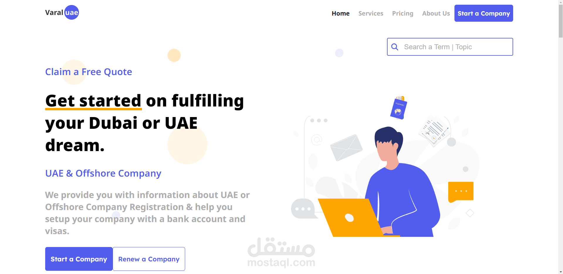 varal website (responsive - React Js)