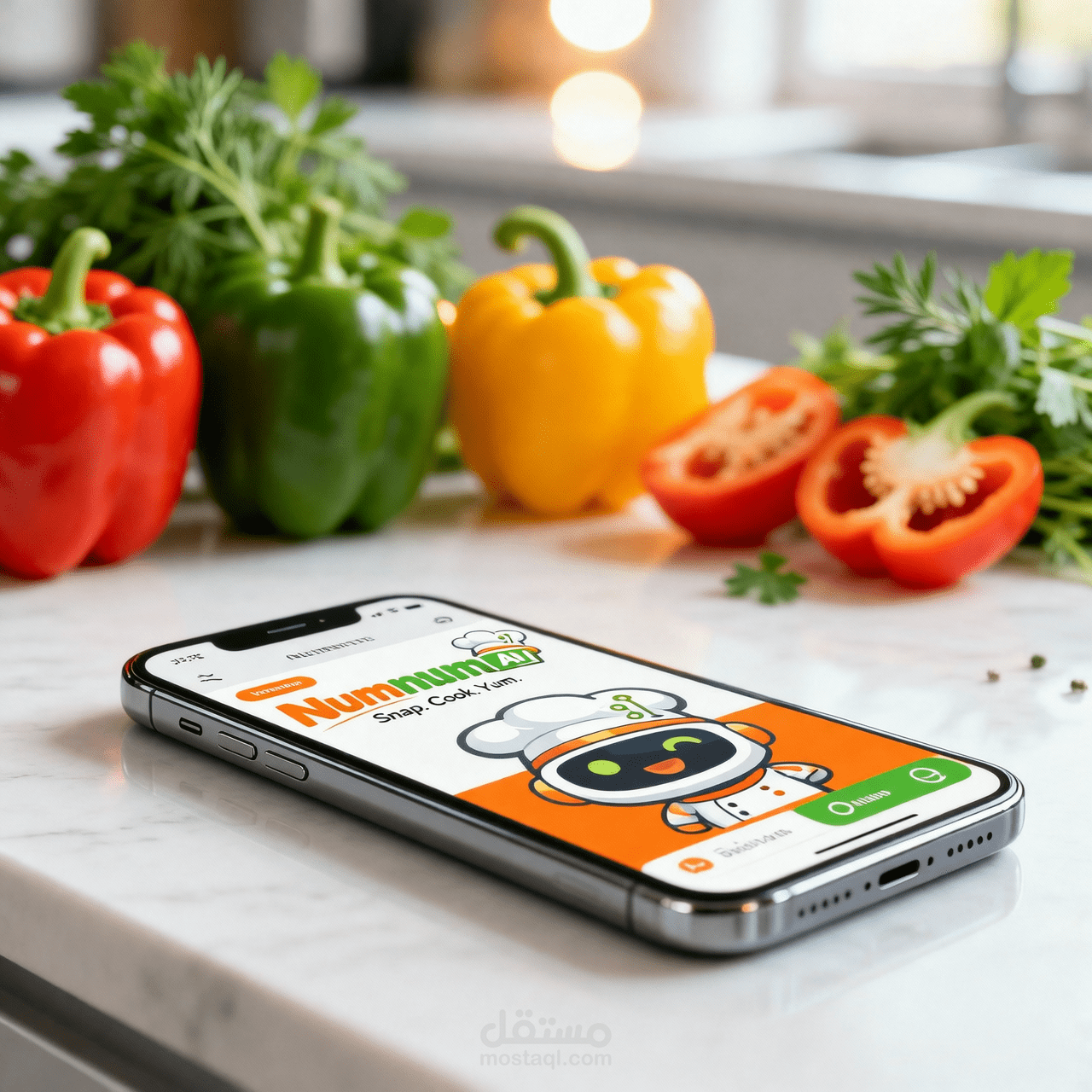 Numnum AI - التقط صورة لمكوناتك ودع الذكاء الاصطناعي يبتكر وصفات لذيذة مصممة خصيصاً لك.