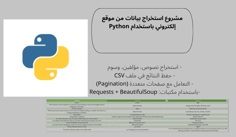 مشروع استخراج النصوص من موقع باستخدام Python